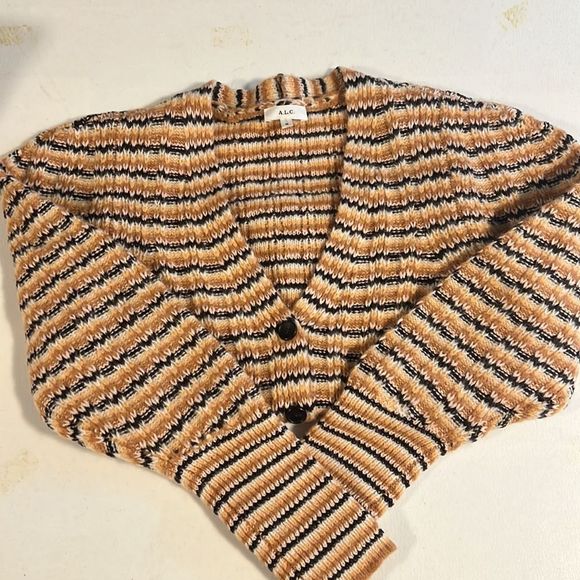 A.L.C. Rebekah striped ribbed wool-blend cardigan - Picture 5 of 16